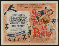5z901 SO THIS IS PARIS style A 1/2sh '54 Tony Curtis is on leave and in love w/Gloria DeHaven!