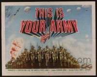 5z957 THIS IS YOUR ARMY 1/2sh '54 patriotic military artwork of soldiers marching in formation!