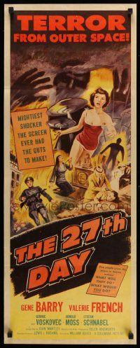 5z004 27th DAY insert '57 terror from space, mightiest shocker they ever had the guts to make!