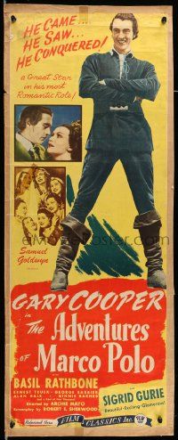 5z017 ADVENTURES OF MARCO POLO insert R44 full-length Gary Cooper in the title role, Sigrid Gurie