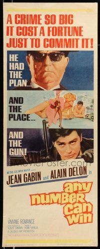 5z031 ANY NUMBER CAN WIN insert '63 Jean Gabin had the plan, Alain Delon had the gun!