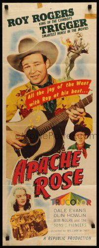 5z032 APACHE ROSE insert '47 Roy Rogers & Trigger, Dale Evans in singing western!