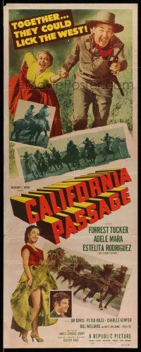 5z068 CALIFORNIA PASSAGE insert '50 artwork of cowboy Forrest Tucker & Adele Mara!