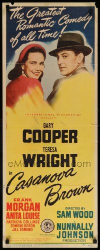 5z075 CASANOVA BROWN insert '44 great lover Gary Cooper loves Teresa Wright, great headshots!