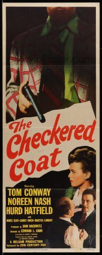 5z085 CHECKERED COAT insert '48 Tom Conway, Noreen Nash, cool crime image!