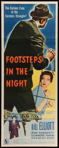 5z149 FOOTSTEPS IN THE NIGHT insert '57 the curious case of the careless strangler!