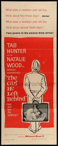 5z164 GIRL HE LEFT BEHIND insert '56 romantic image of Tab Hunter about to kiss Natalie Wood!