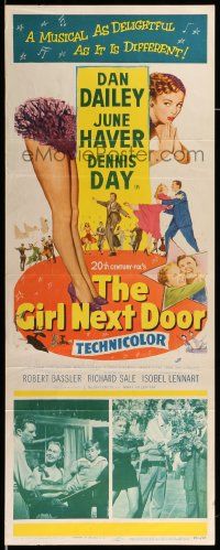 5z167 GIRL NEXT DOOR insert '53 artwork of Dan Dailey, sexy June Haver & Dennis Day!