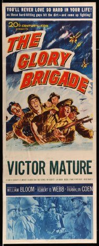 5z172 GLORY BRIGADE insert '53 cool artwork of Victor Mature & soldiers in Korean War!
