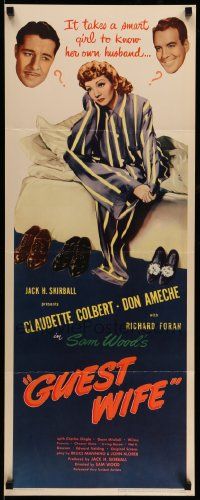 5z188 GUEST WIFE insert '45 great images of Don Ameche, pretty Claudette Colbert, Dick Foran!