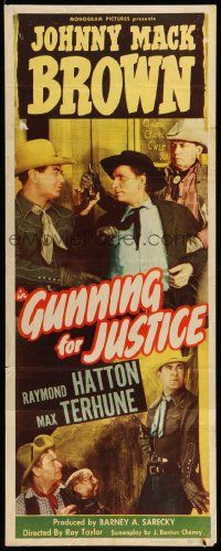 5z194 GUNNING FOR JUSTICE insert '48 Johnny Mack Brown, Raymond Hatton, Max Terhune