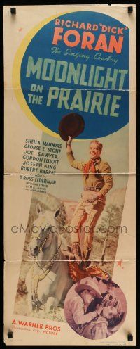 5z271 MOONLIGHT ON THE PRAIRIE insert '35 great art of Dick Foran, The Singing Cowboy & his gal!