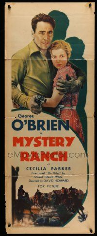 5z281 MYSTERY RANCH insert '32 George O'Brien with & pretty Cecilie Parker, great horses!