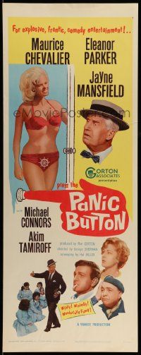 5z306 PANIC BUTTON insert '64 Maurice Chevalier, sexy Jayne Mansfield in bikini!