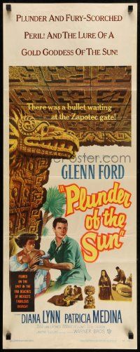 5z320 PLUNDER OF THE SUN insert '53 Glenn Ford, Diana Lynn, plunder and fury-scorched peril!