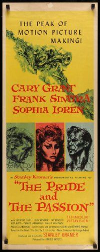 5z323 PRIDE & THE PASSION insert '57 art of Cary Grant, Frank Sinatra & sexy Sophia Loren!