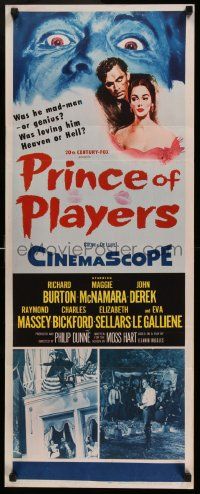 5z325 PRINCE OF PLAYERS insert '55 Richard Burton as Edwin Booth, greatest stage actor ever!