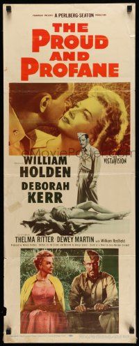 5z329 PROUD & PROFANE insert '56 romantic close up of William Holden & Deborah Kerr and more!