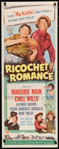 5z351 RICOCHET ROMANCE insert '54 Marjorie Main, Chill Wills, Ma Kettle's got a brand new fella!