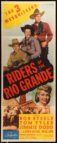 5z354 RIDERS OF THE RIO GRANDE insert '43 pretty Lorraine Miller with The Three Mesquiteers!