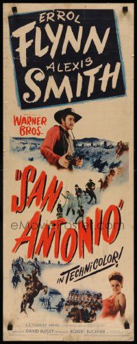 5z367 SAN ANTONIO insert '45 great art of Alexis Smith & cowboy Errol Flynn!