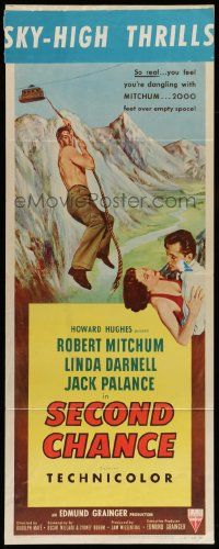 5z375 SECOND CHANCE 3D insert '53 cool art of barechested Robert Mitchum & Linda Darnell!
