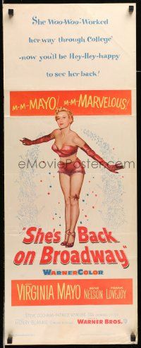 5z383 SHE'S BACK ON BROADWAY insert '53 full-length sexy Virginia Mayo in skimpy outfit!