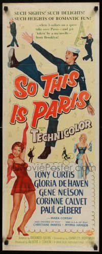 5z397 SO THIS IS PARIS insert '54 sailor Tony Curtis is on leave and in love with Gloria DeHaven!