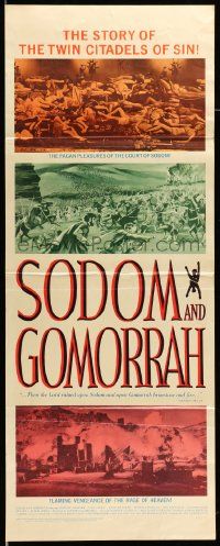 5z398 SODOM & GOMORRAH insert '63 Robert Aldrich, Pier Angeli, wild art of sinful cities!