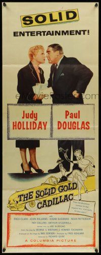 5z400 SOLID GOLD CADILLAC insert '56 art of Judy Holliday & Paul Douglas in car by Hirschfeld!