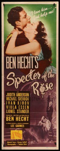 5z410 SPECTER OF THE ROSE insert '46 directed by Ben Hecht, you are my love, my life, MY DOOM!