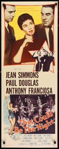 5z441 THIS COULD BE THE NIGHT insert '57 Jean Simmons between Paul Douglas & Anthony Franciosa!