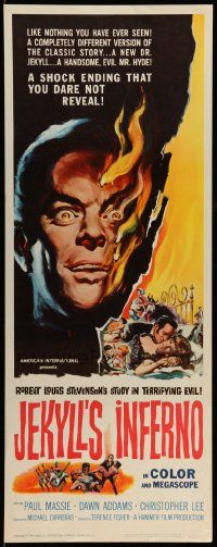 5z461 TWO FACES OF DR. JEKYLL insert '61 Jekyll's Inferno, cool burning face art by Reynold Brown!