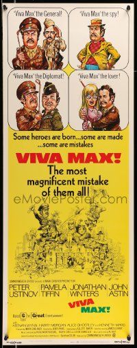 5z477 VIVA MAX insert '70 Peter Ustinov, Jonathan Winters, great Jack Davis art of cast!