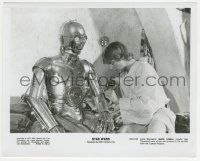 6a081 STAR WARS 8x10 still '77 great image of Luke Skywalker working on C-3PO's arm!