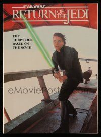 6a149 RETURN OF THE JEDI softcover book '83 George Lucas classic, story book based on the movie!