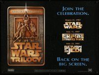 6a188 STAR WARS TRILOGY DS British quad '97 George Lucas, Empire Strikes Back, Return of the Jedi!