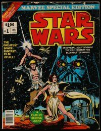 6a134 STAR WARS vol 1 no 1 10x13 comic book '77 Marvel Special Edition, great color artwork!