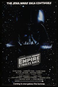 6a363 EMPIRE STRIKES BACK 24x36 commercial poster '80 Darth Vader image from advance one sheet!