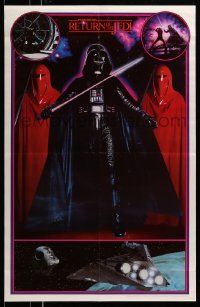 6a374 RETURN OF THE JEDI 22x34 commercial poster '83 image of Darth Vader with Imperial Guards!