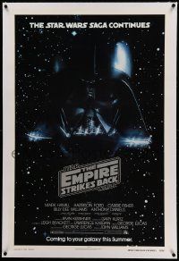 6a012 EMPIRE STRIKES BACK linen NSS style advance 1sh '80 Vader helmet and breathing mask in space!