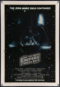 6a013 EMPIRE STRIKES BACK linen studio style advance 1sh '80 Darth Vader helmet and mask in space!
