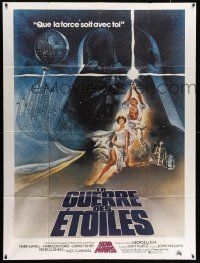 6a020 STAR WARS French 1p '77 George Lucas classic sci-fi epic, great art by Tom Jung!