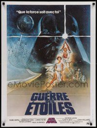 6a240 STAR WARS French 24x31 '77 George Lucas classic sci-fi epic, great art by Tom Jung!