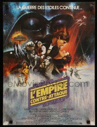 6a241 EMPIRE STRIKES BACK French 15x21 '80 cool GWTW style artwork by Roger Kastel!