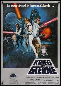 6a234 STAR WARS German '77 George Lucas sci-fi epic, art by Tom William Chantrell!