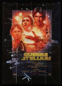 6a023 STAR WARS advance Italian 2p R97 George Lucas classic sci-fi epic, art by Drew Struzan!