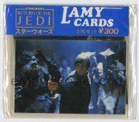 6a073 RETURN OF THE JEDI set of 3 Japanese 4x4 Yamakatsu Lamy Cards '83 sealed in original package!