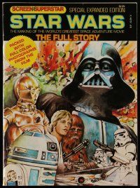 6a144 STAR WARS magazine '77 Screen Superstar special expanded edition, packed w/full-color photos!