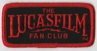 6a067 LUCASFILM FAN CLUB 2x4 patch '80s red lettering over black background!